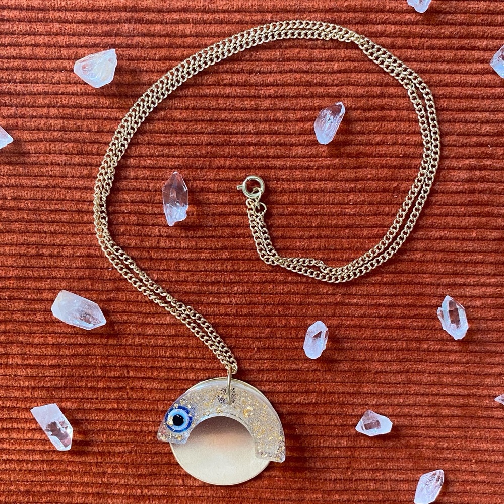Elegant Gold Evil Eye Pendant Necklace